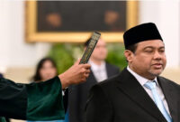 Said Iqbal saat dilantik sebagai Penasihat Khusus Presiden Bidang Ketenagakerjaan dan Kesejahteraan Buruh pada Senin (8/6/2026), di Istana Negara, Jakarta.