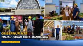 Gubernur NTB, Lalu Muhamad Iqbal saat meninjau langsung progres revitalisasi Pasar Kuta Mandalika, Kabupaten Lombok Tengah, pada Senin (27/7/2026),
