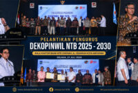 Suasana pelantikan Pengurus Dekopinwil NTB, di Aula Bank NTB Syariah, Jalan Udayana Kota Mataram, pada Selasa (21/7/2026).