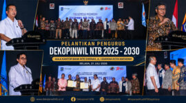 Suasana pelantikan Pengurus Dekopinwil NTB, di Aula Bank NTB Syariah, Jalan Udayana Kota Mataram, pada Selasa (21/7/2026).