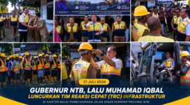 Suasana peluncuran TRC Infrastruktur yang dilakukan langsung oleh Gubernur NTB, Lalu Muhamad Iqbal, di Kantor Balai Pemeliharaan Jalan Dinas PUPRPKP Provinsi NTB, Selasa (21/7/2026).