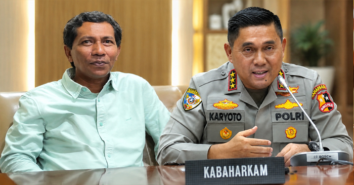 M. Sahril Amin (kiri) dan Komjen Pol Karyoto (kanan).