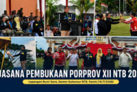 Suasana Pembukaan PORPROV XII NTB tahun 2026, di Lapangan Bumi Gora, Kantor Gubernur NTB, Kamis (16/7/2026).
