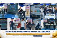 Suasana acara pengumuman hasil undian hadiah emas bagi wajib pajak kendaraan bermotor di Teras Udayana, Jalan Udayana, Kota Mataram, Ahad (19/7/2026).