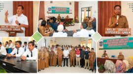 Suasana pembukaan Diklat KDKMP 40 Desa Berdaya Trasnformatif yang dirangkaikan dengan Launching Model Graduasi Kemiskinan Ekstrem Berbasis Koperasi Desa/Kelurahan Merah Putih (Model Graduasi) di NTB, yang berlangsung di Aula UPTD Balai Diklat Koperasi UKM Provinsi NTB, pada Selasa (18/8/2026).