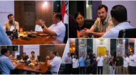 Gubernur NTB, Lalu Muhamad Iqbal saat menerima Tim Kementerian Luar Negeri, Kementerian PPN/Bappenas, dan UNDP di Kantor Gubernur NTB, Rabu (26/8/2026).