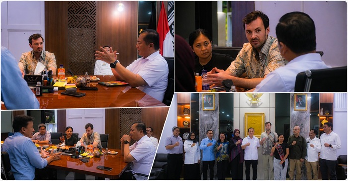 Gubernur NTB, Lalu Muhamad Iqbal saat menerima Tim Kementerian Luar Negeri, Kementerian PPN/Bappenas, dan UNDP di Kantor Gubernur NTB, Rabu (26/8/2026).