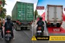 Jangan berhenti di samping kendaraan besar saat lampu merah, karena sangat berisiko bagi pengendara motor.