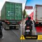 Jangan berhenti di samping kendaraan besar saat lampu merah, karena sangat berisiko bagi pengendara motor.