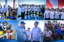 Suasana kunjungan kerja Menko Pangan Zulkifli Hasan, Menteri Kelautan dan Perikanan Sakti Wahyu Trenggono, Mendes PDT Yandri Susanto didampingi Gubernur NTB Lalu Muhamad Iqbal dan Bupati Lombok Timur H. Haerul Warisin, di kawasan Teluk Ekas, Jumat (31/7/2026).