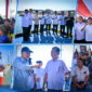 Suasana kunjungan kerja Menko Pangan Zulkifli Hasan, Menteri Kelautan dan Perikanan Sakti Wahyu Trenggono, Mendes PDT Yandri Susanto didampingi Gubernur NTB Lalu Muhamad Iqbal dan Bupati Lombok Timur H. Haerul Warisin, di kawasan Teluk Ekas, Jumat (31/7/2026).