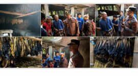 Kapolsek Kopang, AKP Muh. Zulmajdi, SH, saat turun langsung ke lokasi kebakaran oven tembakau milik warga di Dusun Nyanggi, Desa Montong Gamang, Kecamatan Kopang,  pada Kamis (27/8/2026).