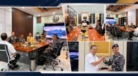 Gubernur NTB, Lalu Muhamad Iqbal saat menerima audiensi Danlanal Mataram, Letkol Laut (P) Eko Darmawan beserta rombongan, di ruang kerjanya, pada Senin (31/8/2026).