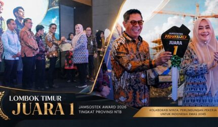 Lombok Timur Juara 1 Jamsostek Award NTB 2026