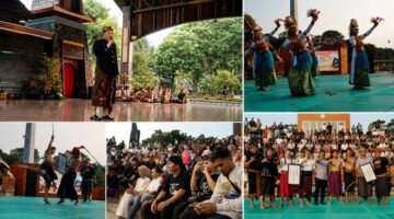 Suasana rangkaian kegiatan Pamer Budaya Provinsi NTB yang digelar Badan Penghubung Daerah NTB, di Anjungan NTB TMII dan di Panggung Budaya TMII, pada Minggu (9/8/2026).