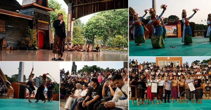 Suasana rangkaian kegiatan Pamer Budaya Provinsi NTB yang digelar Badan Penghubung Daerah NTB, di Anjungan NTB TMII dan di Panggung Budaya TMII, pada Minggu (9/8/2026).