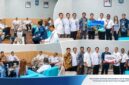 Suasana penyerahan bantuan kemanusiaan untuk masyarakat korban bencana gempa bumi di Provinsi NTT oleh FKIJK Wilayah NTB bersama BMPD Provinsi NTB, yang diterima langsung oleh Kepala Dinas Kominfotik NTB, Ahsanul Khalik, di ruang kerjanya, pada Rabu (19/8/2026).
