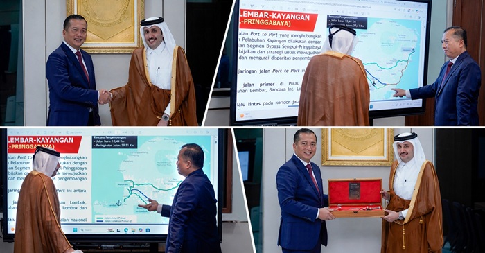 Suasana pertemuan Gubernur NTB, Lalu Muhammad Iqbal dengan Duta Besar Qatar untuk Indonesia, Sultan bin Mubarak Saad Al-Dosari, pada Jumat (28/8/2026), guna menjajaki peluang kerja ke Qatar bagi lulusan SMK asal NTB.