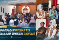 Suasana press release capaian realisasi investasi NTB triwulan II dan semester I tahun 2026, di Bale Kita, pada Kamis (6/8/2026).