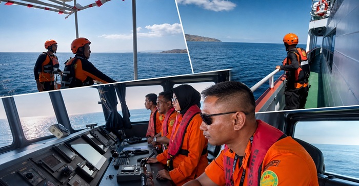 Tim SAR memperluas pencarian ke barat daya Selat Lombok, pada Kamis (13/8/2026), terhadap lima penumpang KMP Putri Yasmin yang masih hilang.