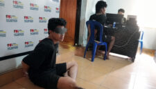 Ini dua terduga pelaku curanmor yang berhasil dievakuasi Polsek Keruak dari amukan massa.