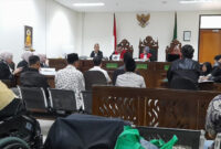 Suasana sidang lanjutan perkara nomor 247/Pid.Sus/2026/PN Ckr dengan terdakwa ST. Rogaya binti H. Rofiun, yang digelar di Pengadilan Negeri (PN) Cikarang, Senin (3/8/2026).