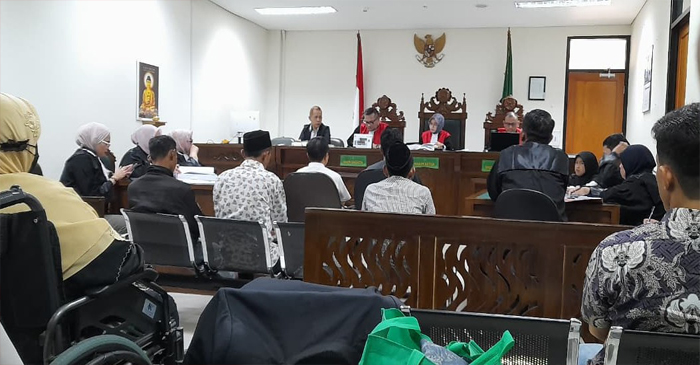 Suasana sidang lanjutan perkara nomor 247/Pid.Sus/2026/PN Ckr dengan terdakwa ST. Rogaya binti H. Rofiun, yang digelar di Pengadilan Negeri (PN) Cikarang, Senin (3/8/2026).