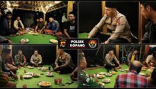 Kapolsek Kopang, AKP Muh. Zulmajdi, S.H. saat silaturrahmi dengan para kepala kewilayahan se-Desa Lendang Ara menjelang pelaksaan Pilkades serentak tahun 2026.