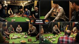 Kapolsek Kopang, AKP Muh. Zulmajdi, S.H. saat silaturrahmi dengan para kepala kewilayahan se-Desa Lendang Ara menjelang pelaksaan Pilkades serentak tahun 2026.