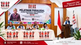 Suasana pelatihan paralegal yang digelar Pengurus Daerah (PD) AMAN Kabupaten Dompu, di Hotel Tursina, Dompu, pada 5–6 September 2026.