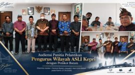 Panitia Pelantikan Pengurus Wilayah ASLI Provinsi Kepulauan Riau (Kepri) saat pose bersama usai audiensi dengan Pemerintah Kota Batam yang diterima oleh Asisten I Pemkot Batam, Yuspa mewakili Wali Kota Batam, Kamis (17/9/2026).