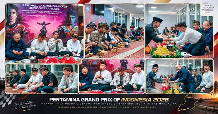 Suasana tradisi betabeq yang digelar menjelang Pertamina Grand Prix of Indonesia 2026, di Kawasan Ekonomi Khusus (KEK) Mandalika, pada Rabu malam (16/9/2026).
