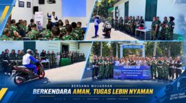 Suasana kegiatan Edukasi Keselamatan Berkendara yang melibatkan Jasa Raharja Provinsi NTB, Detasemen Polisi Militer (Denpom), Ditlantas Polda NTB, dan Astra Motor NTB.