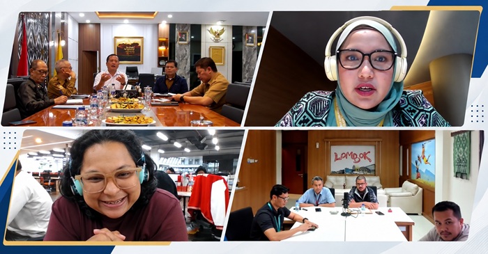 Gubernur NTB, Lalu Muhamad Iqbal saat rapat koordinasi bersama maskapai dan pemangku kepentingan penerbangan melalui konferensi daring dari Mataram, pada Selasa (8/9/2026).