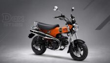 Ini Honda ST125 Dax warna Candy Energy Orange, yang membuat tampilan motor ikonik ini semakin mencuri perhatian.