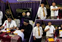 Suasana penandatanganan MoU antara Ketua Umum JAMIRA, RM Gusti Haes dan Ketua Umum LIN, Robi Irawan Wiratmoko, di Markas JAMIRA, kawasan Kayu Manis, Jakarta Timur, pada Selasa (1/9/2026).