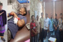 Ketua ASLI Kaltim, <. Hamdan Wirhadi (foto paling kiri), korban bacok sedang dirawat di rumah sakit (foto tengah), pose bersama usai proses mediasi di Polsek Muara Kaman (foto paling kanan).