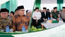Wabup Lombok Timur, H. Moh. Edwin Hadiwijaya (foto kiri) saat hadir mewakili Bupati Lombok Timur, H. Haerul Warisin saat menghadiri pengajian akbar yang menjadi puncak peringatan Hultah ke-91 NWDI sekaligus Haul ke-29 Almagfurullah Maulana Syaikh TGKH. Zainuddin Abdul Madjid.