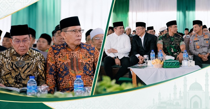 Wabup Lombok Timur, H. Moh. Edwin Hadiwijaya (foto kiri) saat hadir mewakili Bupati Lombok Timur, H. Haerul Warisin saat menghadiri pengajian akbar yang menjadi puncak peringatan Hultah ke-91 NWDI sekaligus Haul ke-29 Almagfurullah Maulana Syaikh TGKH. Zainuddin Abdul Madjid. 
