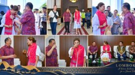 Gubernur NTB, Lalu Muhamad Iqbal saat menyambut kedatangan Putri Mahkota Swedia, Victoria Ingrid Alice Desiree di Bandara Internasional Zainuddin Abdul Madjid (BIZAM) Lombok, Sabtu (5/9/2026).