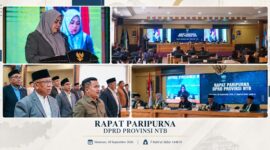Suasana Rapat Paripurna DPRD NTB, di Ruang Rapat Utama Kantor Gubernur NTB, pada Jumat (18/9/2026), yang dipimpin Ketua DPRD NTB, Hj. Baiq Isvie Rupaeda.