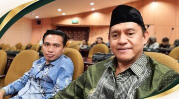 Samianto (kiri) dan SB Hamid (kanan) saat menghadiri Simposium Nasional 60 Tahun KAHMI bertema “KAHMI untuk Kedaulatan Bangsa” yang digelar di Gedung Nusantara V MPR/DPR/DPD RI, Kompleks Parlemen Senayan, Jakarta, 9–10 September 2026.