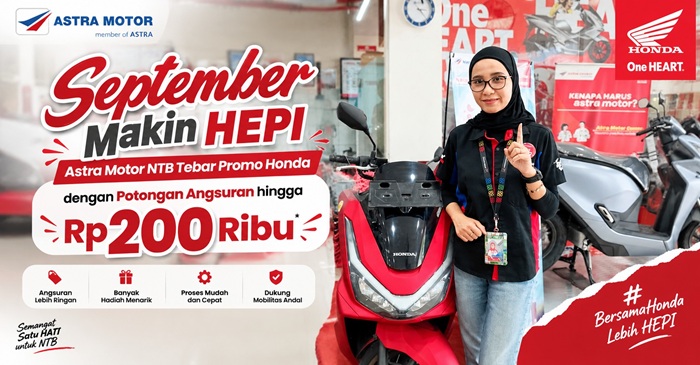 Astra Motor NTB menghadirkan program Honda Ekstra Promo Istimewa (HEPI) selama September 2026.