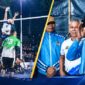 Bupati Lombok Timur, H. Haerul Warisin (foto kanan) saat menghadiri penutupan Kejuaraan Voli Bupati Cup 2026 di Lapangan Bola Voli Rarang (foto kiri), pada Selasa (8/9/2026).