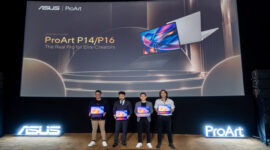 Adrian Pradipta, Technical Public Relations, ASUS Indonesia; ⁠Rudy Salim, CEO PRESTIGECORP; ⁠Lenny Lin, Country Manager, ASUS Indonesia; Marcello Tahitoe, Top Indonesian Singer.