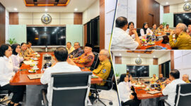 Gubernur NTB, Lalu Muhamad Iqbal saat menerima kunjungan silaturahmi jajaran Ditres PPA dan PPO Polda NTB, di ruang kerja Gubernur NTB, Senin (19/10/2026).