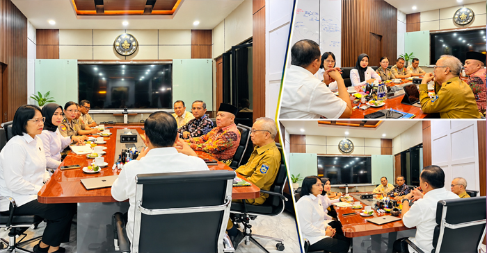 Gubernur NTB, Lalu Muhamad Iqbal saat menerima kunjungan silaturahmi jajaran Ditres PPA dan PPO Polda NTB, di ruang kerja Gubernur NTB, Senin (19/10/2026).