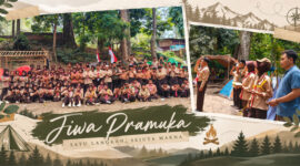 Suasana Perkemahan Sabtu-Minggu (Persami) Gabungan KKM MTs Kecamatan Jerowaru, Kabupaten Lombok Timur, di Objek Wisata Pemandian Loang Gali, Kecamatan Lenek, Kabupaten Lombok Timur.