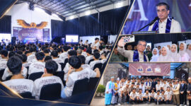 Menkaer Yassierli saat membuka Grand Opening Albacadabra di SMA Pesantren Unggul Al Bayan, Sukabumi, Jawa Barat, pada Senin (12/10/2026).