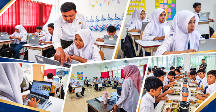 Suasana proses kegiatan belajar mengajar di Sekolah Rakyat Menengah Pertama (SRMP) 18 Lombok Barat.
